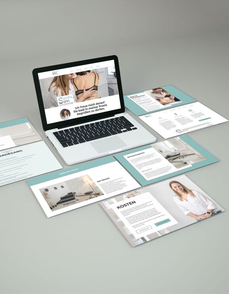 Mockup der Webseite von Sandra Sohn / Osteopathie